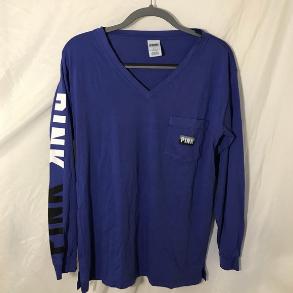 PINK Victoria's Secret Tops - Pink Long Sleeve Pocket Tee Size Small